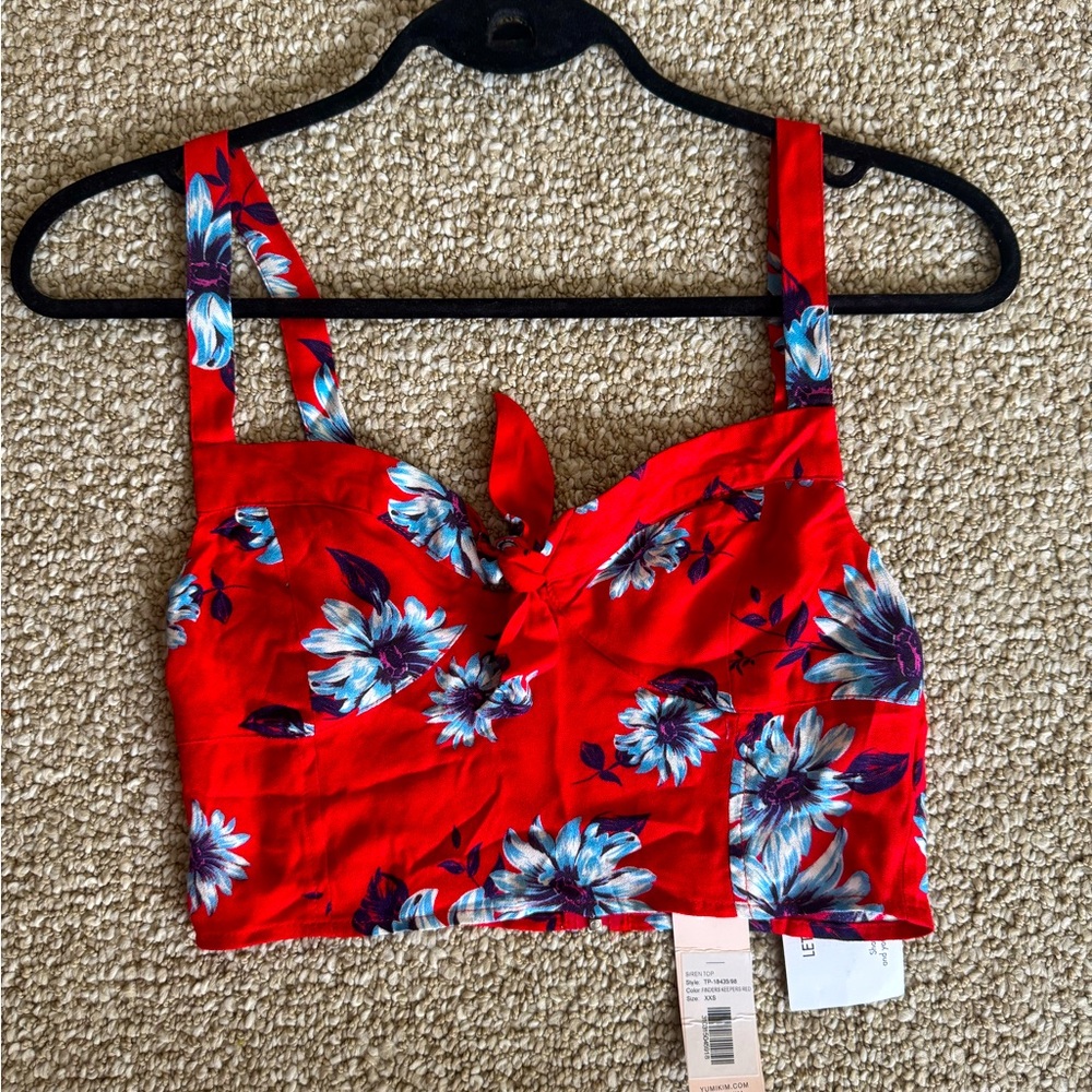 Yumi Kim - NWT Siren - Red Floral Crop Top